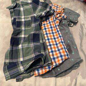 Bundle!! Kids (3) Plaid/ Checkered Short Sleeve Button Downs. Size 4-5